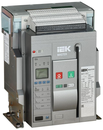 Выключатель автоматический воздушный 3п AC ВА77 F3P A 65кА 1000А EA стац. с компл. аксессур. MASTER IEK MI-ACB10-3FA-065-1000-ACF Выключатель автоматический воздушный 3п AC ВА77 F3P A 65кА 1000А EA стац. с компл. аксессур. MASTER IEK MI-ACB10-3FA-065-1000-ACF