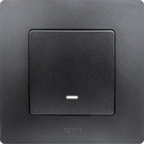 Выключатель 1-кл. СП Etika 10А IP20 250В 10AX с подсветкой/индикацией авт. зажимы механизм антрацит IEK 672603 фото 3