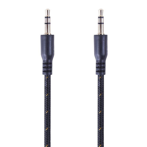 Кабель аудио AUX 3.5мм в тканевой оплетке 1м черн. Rexant 18-4071 фото 2