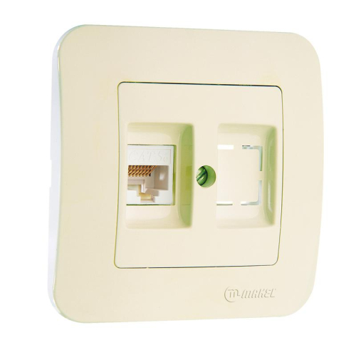 Розетка компьютерная кат.5E+гнездо Makel 55235