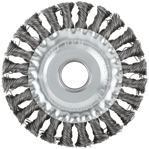 Корщетка дисковая прямая d посадочный 22.2мм стальная витая проволока 125мм КУРС 39030 фото 2