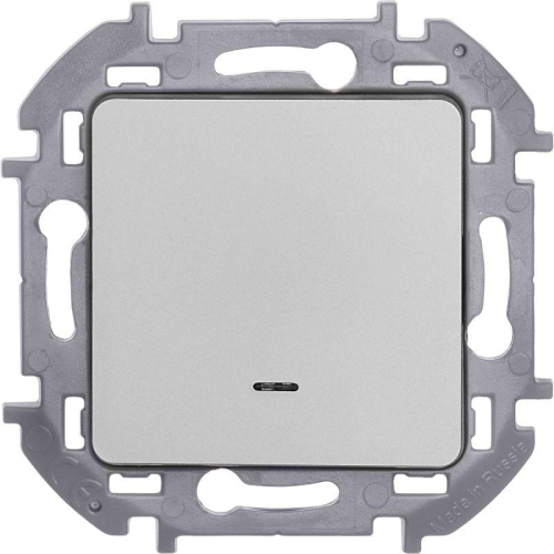 Выключатель 1-кл. Inspiria 10А IP20 250В 10AX с подсветкой/индикацией механизм алюм. IEK 673612 фото 4