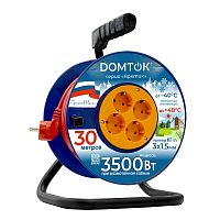 Удлинитель на катушке 4х30м с заземл. 16А IP20 3.5кВт КГ 3х1.5 АРКТИК DOMTOK 2582 Удлинитель на катушке 4х30м с заземл. 16А IP20 3.5кВт КГ 3х1.5 АРКТИК DOMTOK 2582