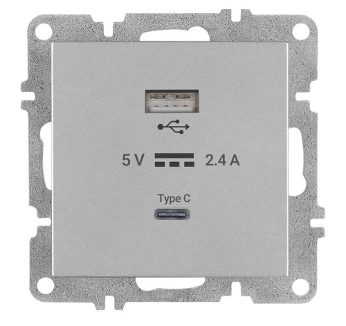 Розетка LAVIN/KAREN USB + TYPE-C механизм сер. ARVIA 50 03 2000 304 Розетка LAVIN/KAREN USB + TYPE-C механизм сер. ARVIA 50 03 2000 304