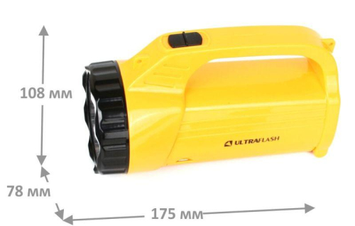 Фонарь аккумуляторный LED3819CSM 9LED + 12SMD 2 режима аккум. SLA 220В желт. Ultraflash 12860 фото 11