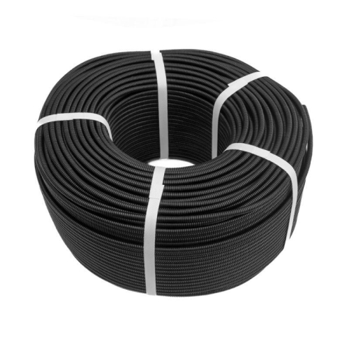 Труба гофрированная ПА dвн 5.0мм dнар 7.2мм безгалоген. (HF) разрезная черн. (уп.500м) Промрукав PR02.0363 фото 3