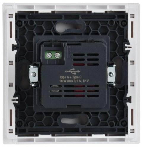 Розетка USB A+C 18Вт FORTE&PIANO FP251 бел. IEK FP-U22-018-K01 фото 3 Розетка USB A+C 18Вт FORTE&PIANO FP251 бел. IEK FP-U22-018-K01 фото 3