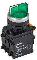 Переключатель 3 полож. 2НО с подсветкой зел. MASTER IEK MI-SW60-20XD-4-14-3-K06
