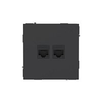 Розетка компьютерная 2-м KANT RJ45 кат.5E без шторки черн. уголь DKC 7012664