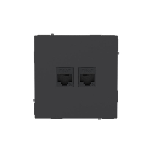 Розетка компьютерная 2-м KANT RJ45 кат.5E без шторки черн. уголь DKC 7012664 Розетка компьютерная 2-м KANT RJ45 кат.5E без шторки черн. уголь DKC 7012664