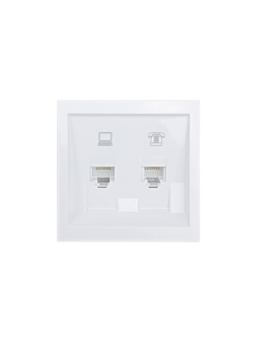 Розетка компьютер+телефон СП ZIMA бел. LEZARD 704-0288-143 фото 3