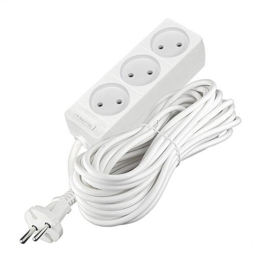 Удлинитель 3х10м без заземл. 10А IP20 2.2кВт ПВС 2х1 бел. DOMTOK 2350 фото 3 Удлинитель 3х10м без заземл. 10А IP20 2.2кВт ПВС 2х1 бел. DOMTOK 2350 фото 3