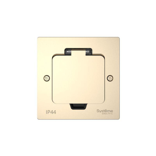 Лючок MultiDesk MDK21 с розеткой 2P+E 16А 250В IP44 с монтажной коробкой для стены фальшпола стола никель SE MDK21102NA фото 3
