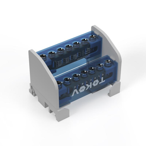 Шина на DIN-рейку в корпусе (кросс-модуль) 2 группы по 7 отверстий 100А TOKOV ELECTRIC TKE-DBTB-100-2-7/L+PEN фото 4 Шина на DIN-рейку в корпусе (кросс-модуль) 2 группы по 7 отверстий 100А TOKOV ELECTRIC TKE-DBTB-100-2-7/L+PEN фото 4