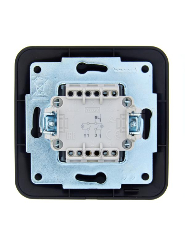 Выключатель 2-кл. 1п СП ASTI 10А IP20 с подсветкой в сборе черн. бархат LEZARD 7081-4242-112 фото 2 Выключатель 2-кл. 1п СП ASTI 10А IP20 с подсветкой в сборе черн. бархат LEZARD 7081-4242-112 фото 2