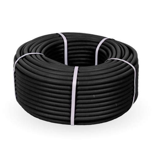 Труба гофрированная ПНД тяжелая d16мм с протяжкой 750 Н безгалоген. (HF) стойкая к УФ черн. (уп.100м) Промрукав PR.021641 фото 2 Труба гофрированная ПНД тяжелая d16мм с протяжкой 750 Н безгалоген. (HF) стойкая к УФ черн. (уп.100м) Промрукав PR.021641 фото 2