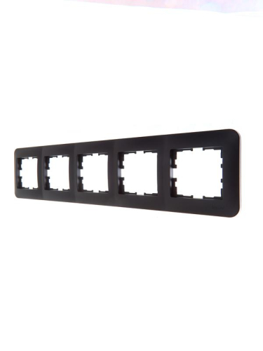 Рамка 5-м ASTI горизонт. черн. бархат LEZARD 7081-4200-150 фото 3