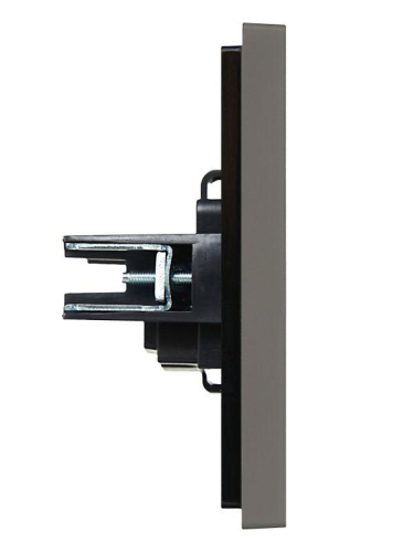 Розетка 1-м СП FORTE&PIANO FP317 10А без заземл. защ. шторки винт. крепл. сер. IEK FP-R13-10-K03 фото 4