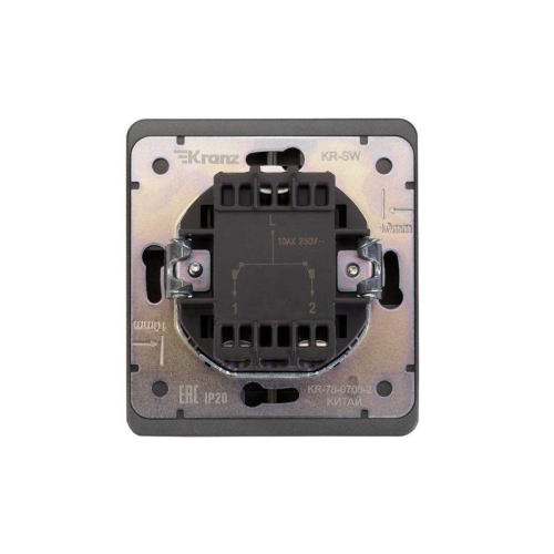 Выключатель 2-кл. СП ROUND MIELE 10А титан Kranz KR-78-0706-2 фото 3