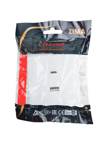 Розетка Type-C+ USB разъем СП ZIMA IP20 бел. LEZARD 704-0288-192TC фото 6 Розетка Type-C+ USB разъем СП ZIMA IP20 бел. LEZARD 704-0288-192TC фото 6