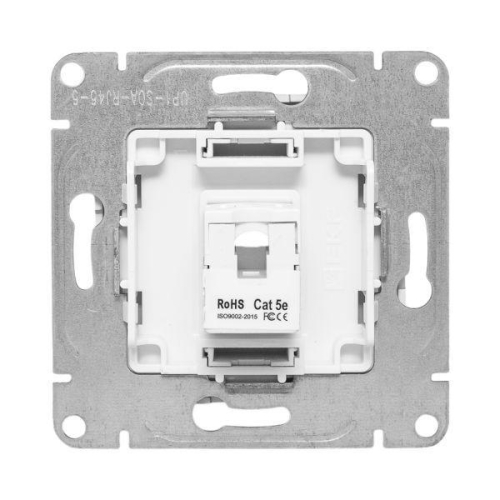 Розетка компьютерная 2-м СП Эпика RJ45 кат.5 механизм алюм. EKF UP1-SOA-2RJ45-5 фото 4
