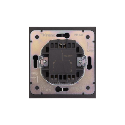 Выключатель 2-кл. СП STRONG MIELE 10А антрацит Kranz KR-78-0706-5 фото 3