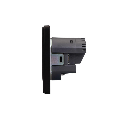 Розетка 1-м СП ROUND MIELE 16А с заземл. защ. шторки с USB A+C быстрой зарядки 5В/3А оникс Kranz KR-78-0704-3 фото 2
