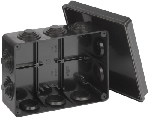 Коробка Тусо распаячная для ОП 200х140х75мм УХЛ1 черн. Ruvinil 67055Ч фото 2