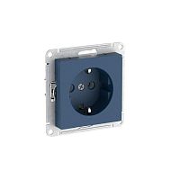Розетка AtlasDesign 16А с заземл. быстрозажим. клем. механизм аквамарин SE ATN001143S