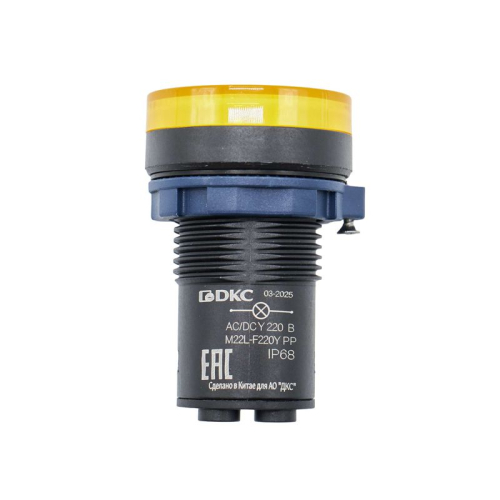 Индикатор сигнальный со встроенным диодом 220В желт. DKC M22L-F220YPP фото 2