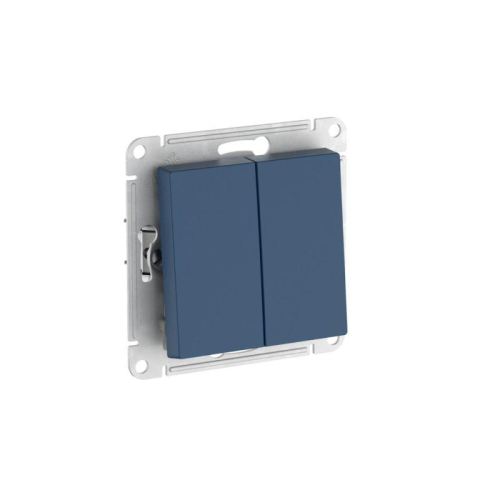 Переключатель 2-кл. AtlasDesign (сх. 6/2) 10AX быстрозажим. клем. механизм аквамарин SE ATN001165S