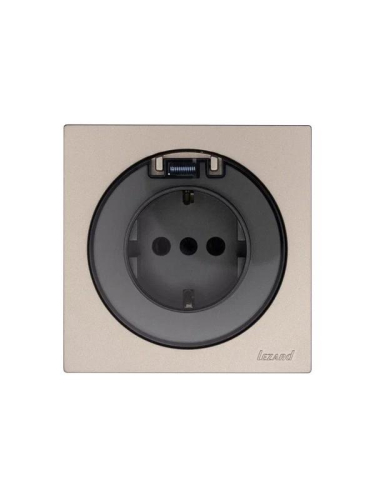 Розетка 1-м СП OSEN IP44 с заземл. с крышкой ПБТ механизм титан LEZARD 743-3788-123BIPCH фото 4