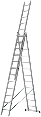 Лестница трехсекционная 3х12 H=343/594/841см 17.83кг усиленная алюм. FIT 65438