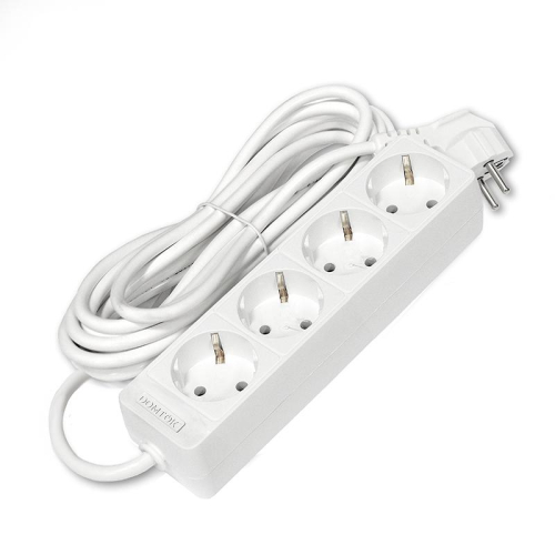 Удлинитель 4х5м с заземл. 16А IP20 3.5кВт ПВС 3х1 бел. DOMTOK 2397 фото 3