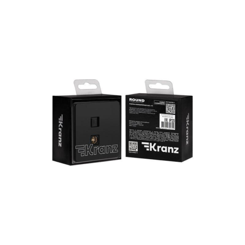 Розетка компьютерная + телевизионная СП ROUND MIELE RJ45 кат6 + TV оникс Kranz KR-78-0722-3 фото 7