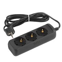 Удлинитель 3х5м с заземл. 10А ПВС 3х0.75 черн. UX-3e-5m-B Эра Б0057723