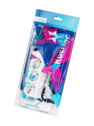 Удлинитель 3х3м без заземл. 16А IP20 ПВС 2х1.5 КОСМОС YKsm3m-3g(K) фото 2 Удлинитель 3х3м без заземл. 16А IP20 ПВС 2х1.5 КОСМОС YKsm3m-3g(K) фото 2