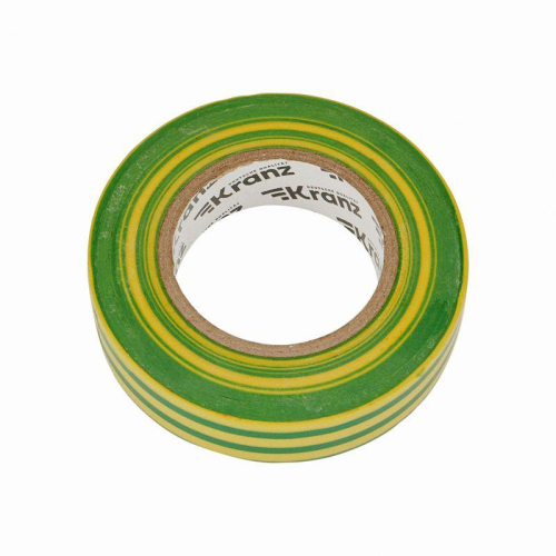 Изолента ПВХ 0.13х19мм 25м желт./зел. (уп.5шт) Kranz KR-09-2207 фото 4