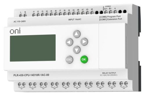 Модуль ЦПУ ПЛК 430 14 DI 10 RO 220В AC с экраном ONI PLR-430-CPU-14D10R-1AC-00 фото 3