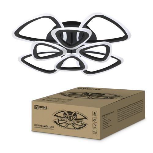 Светильник светодиодный ELEGANT SANSA-120В 120Вт 3000-4000-6500К 8400лм 230В 650х650х130мм с пультом ДУ IN HOME 4690612035390 Светильник светодиодный ELEGANT SANSA-120В 120Вт 3000-4000-6500К 8400лм 230В 650х650х130мм с пультом ДУ IN HOME 4690612035390