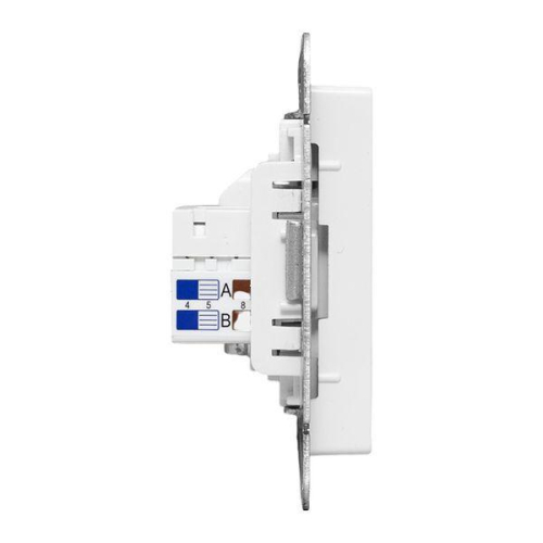 Розетка телевизионная + компьютерная СП Эпика TV + RJ45 кат.5 механизм бел. EKF UP1-SOW-TV+RJ фото 8