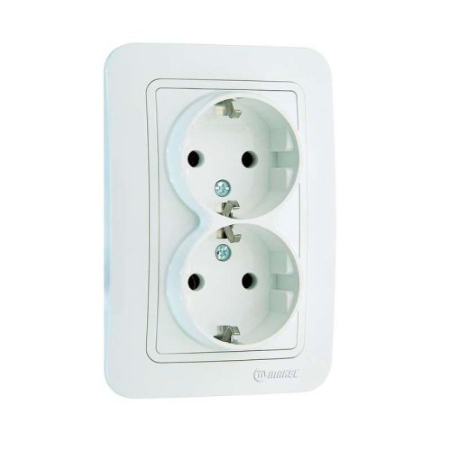 Розетка 2-м СП Lillium 16А IP20 с заземл. бел./бел. Makel 70082 Розетка 2-м СП Lillium 16А IP20 с заземл. бел./бел. Makel 70082