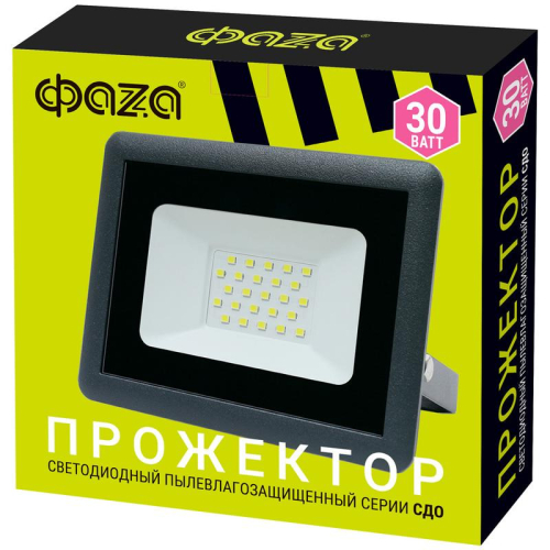 Прожектор светодиодный СДО-10 30Вт 6500К IP65 230В ДО GR ФАZА 5032071 фото 4