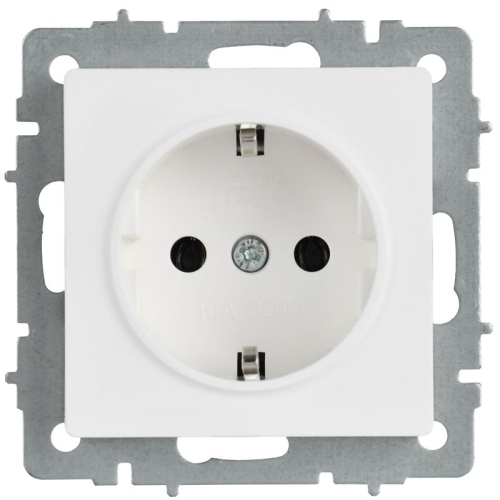 Розетка BRITE РС11-1-0-БрАБ 16А с заземл. без защ. шторок механизм арктич. бел. IEK BR-R11-16-K91 фото 2 Розетка BRITE РС11-1-0-БрАБ 16А с заземл. без защ. шторок механизм арктич. бел. IEK BR-R11-16-K91 фото 2