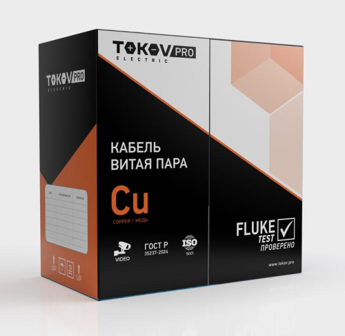 Кабель витая пара U/UTP 4х2х23AWG(0.57мм) кат.6 ZH нг(А)-HF (LSZH) indoor 305м (м) PRO TOKOV ELECTRIC TKP-C06-U42-6-RU-LSZH фото 2 Кабель витая пара U/UTP 4х2х23AWG(0.57мм) кат.6 ZH нг(А)-HF (LSZH) indoor 305м (м) PRO TOKOV ELECTRIC TKP-C06-U42-6-RU-LSZH фото 2
