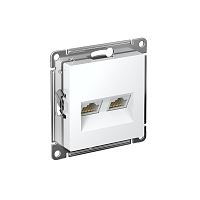 Розетка компьютерная 2-м AtlasDesign RJ45 кат.6A механизм бел. SE ATN000188