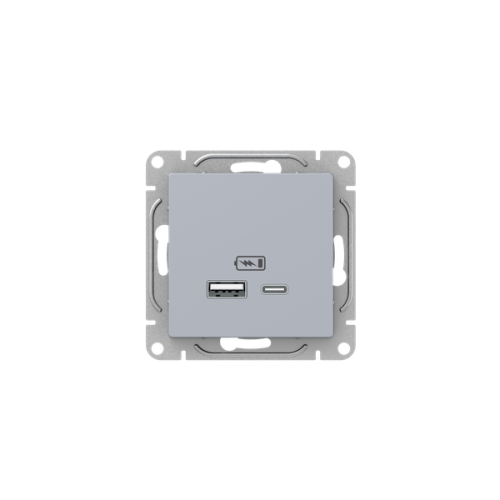 Розетка СП Эпика USB-A+С механизм алюм. EKF UP1-SOA-USBA+USBC Розетка СП Эпика USB-A+С механизм алюм. EKF UP1-SOA-USBA+USBC