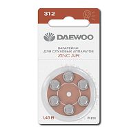 Элемент питания воздушно-цинковый ZA312/PR41 1.45В BL-6 (блист.6шт) для слуховых аппаратов DAEWOO 5060418