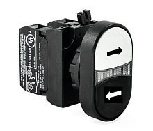 Кнопка сдвоенная (1НО+1НО) со стрелками "Влево-Вправо:(CP) черн./черн. EMAS CP101K20HHOK