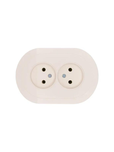 Розетка 2-м СП OSEN без заземл. ПБТ круглая механизм сл. кость LEZARD 744-9000-128B